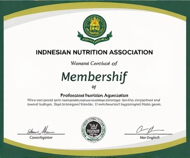 Membership certificate of the Indonesian Nutrition Association