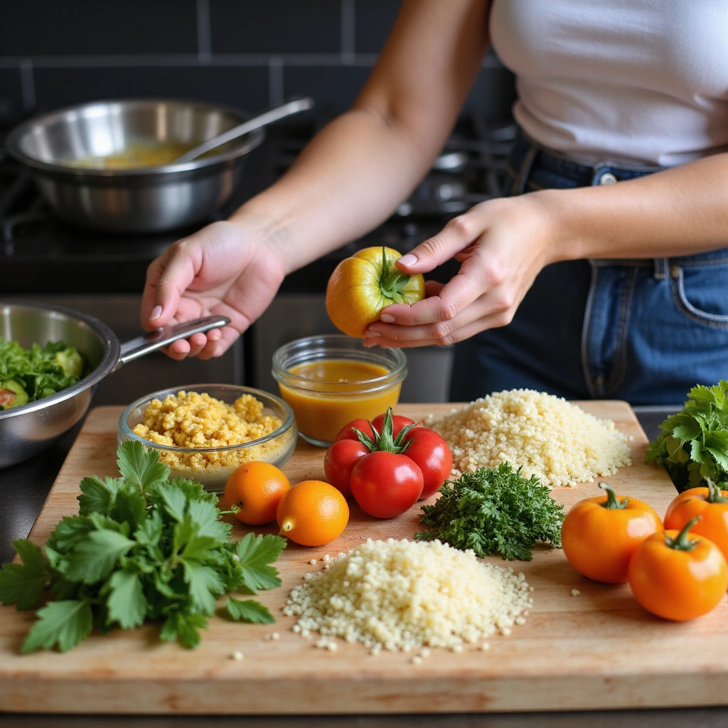 A person preparing a gluten-free meal