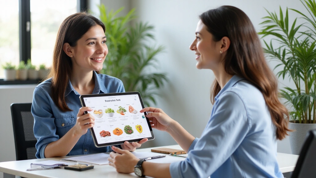 Dietician explaining diet plan to a client
